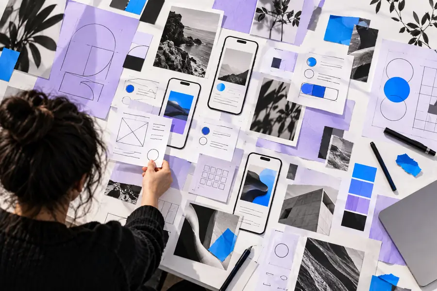 Unstructured app design references awaiting a clear direction